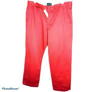 J.Crew Men's Khaki Pants‎ Flat Front Chino Red Pink Size 35W x 30L NWT